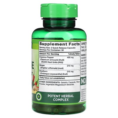 Nature's Truth, Witaminy, Ultra Max Cayenne Plus Ginger Root, 100 kapsułek szybkiego uwalniania