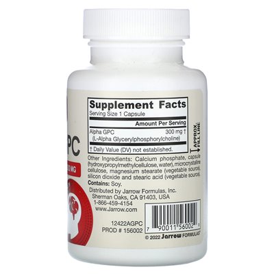 Jarrow Formulas, Alpha GPC, 300 mg, 60 vegetarische Kapseln