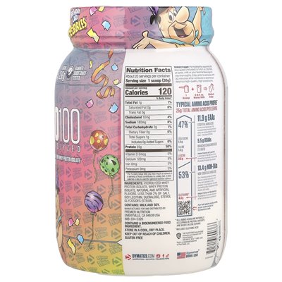 Dymatize, ISO100® Hydrolized, 100% izolat białka serwatki, tort urodzinowy Pebbles ™, 1,34 funta (610 g)