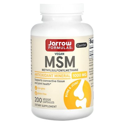 Jarrow Formulas, Vegan MSM, 1000 mg, 200 Vegetarian Capsules