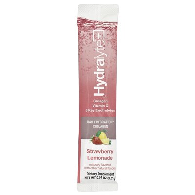 Hydrayt, Verisol Colagen, Fizzy Electrolite Proszek, lemoniada truskawkowa, 30 pakietów, 0,34 uncji (9,7 g) każdy