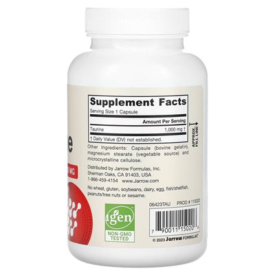 Jarrow Formulas, Taurin, 1000 mg, 100 Kapseln
