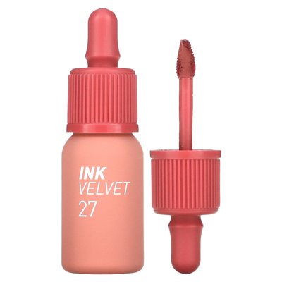 Peripera, atrament Velvet Lip Tint, 27 Strawberry Nude, 0,14 uncji (4 g)