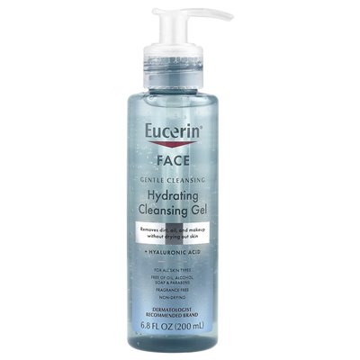 Eucerin, Hydrating Cleansing Gel + Hyaluronic Acid, Face, Fragrance Free, 6.8 fl oz (200 ml)