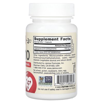 Jarrow Formulas, CO-Q10, 100 mg, 60 vegetarische Kapseln