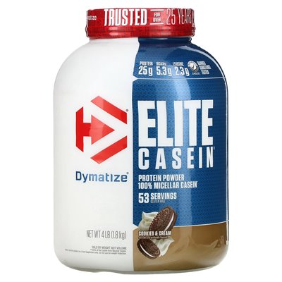Dymatyze, elitarna kazeina, ciasteczka i krem, 4 funty (1,8 kg) Dymatyze, elitarna kazeina, ciasteczka i krem, 4 funty (1,8 kg)