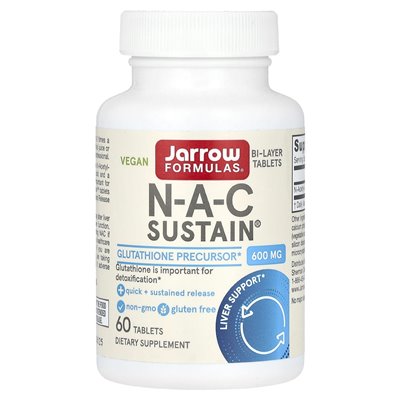 Jarrow Formula, Vegan NAC Sustain, 600mg, 60 tablets