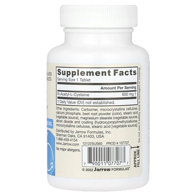 Jarrow Formula, Vegan NAC Sustain, 600mg, 60 tablets