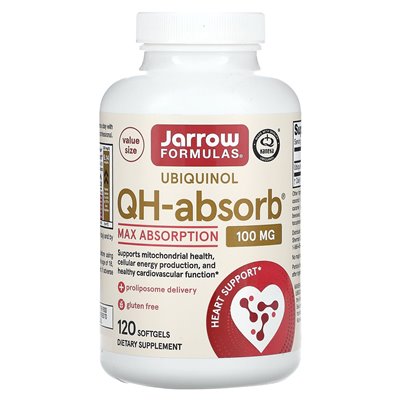 Jarrow Formulas, Ubikinol, qH-Absorb, Max Absorption, 100 mg, 120 soft