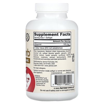 Jarrow Formulas, Ubikinol, qH-Absorb, Max Absorption, 100 mg, 120 soft