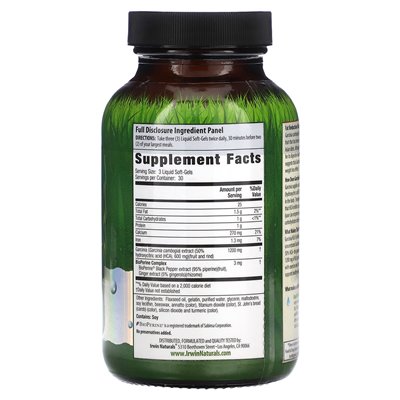 Irwin Naturals, Garcinia HCA, 90 płynnych miękkich żelazów Irwin Naturals, Garcinia HCA, 90 płynnych miękkich żelazów