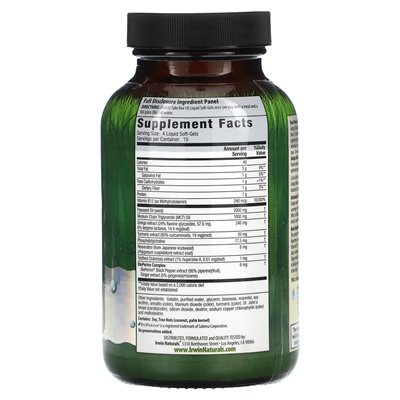 Irwin Naturals, Ginkgo Biloba, podwójna potencja, 60 płynnych miękkich żelazów