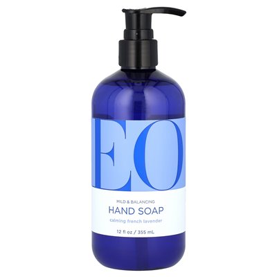 Produkty EO, mydło rąk, uspokajająca francuska lawenda, 12 fl oz (355 ml)