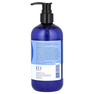 Produkty EO, mydło rąk, uspokajająca francuska lawenda, 12 fl oz (355 ml)