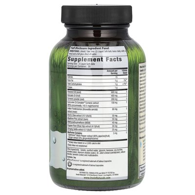 Irwin Naturals, Kompleks kurkumowy C3 całego ciała + kurkumina, 60 płynnych miękkich mokretów