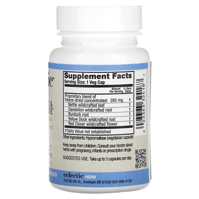 Eclectic Institute, Freeze Dried, Lymphatic & Blood Cleanse, 285 mg, 45 Veg Caps Eclectic Institute, Freeze Dried, Lymphatic & Blood Cleanse, 285 mg, 45 Veg Caps
