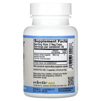 Eclectic Herbs, Freeze Dried Aronia Berry, 450mg, 90 veg (225mg per capsule)