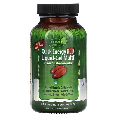 Irwin Naturals, Fast Energy Red Liquid Multi, 72 flüssige Softtabletten