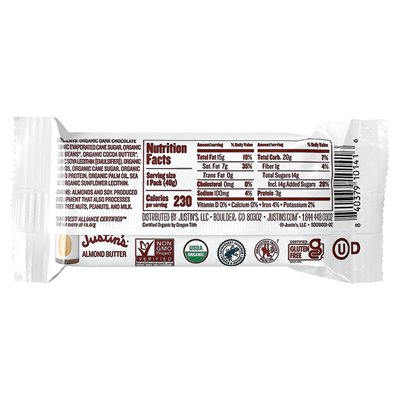 Justin's Peanut Butter, Organic Dark Chocolate Almond Butter Cups, 2 cups, 1.4 oz (40 g)