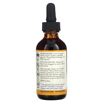 Eklektyczne zioło, propolis, 250 mg, 2 fl oz (60 ml)