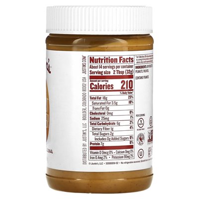 Justin's Peanut Butter, Classic Peanut Butter, 16 oz (454 g)