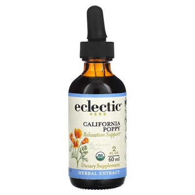 Eklektyczne zioło, ekstrakt z Poppy California, 500 mg, 2 fl oz (60 ml)