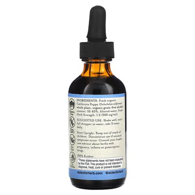 Eklektyczne zioło, ekstrakt z Poppy California, 500 mg, 2 fl oz (60 ml)