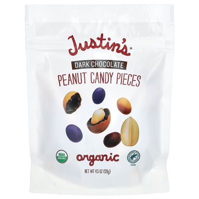 Justin's Peanut Butter, Bio-Erdnussbonbons, dunkle Schokolade, 4,5 oz (128 g)