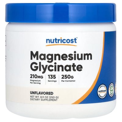 Nutricost, glicynian magnezu, niezmieszany, 8,9 uncji (250 g)