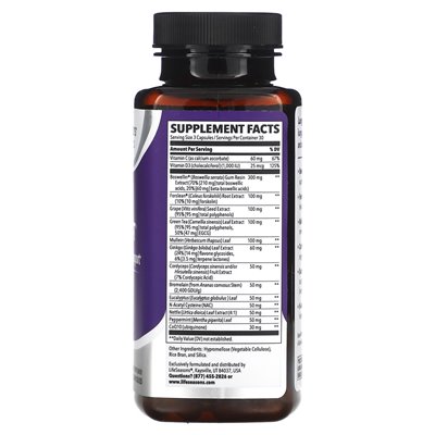 Lifesason, lungs capaci-t, respiratory support, 90 veg capsules