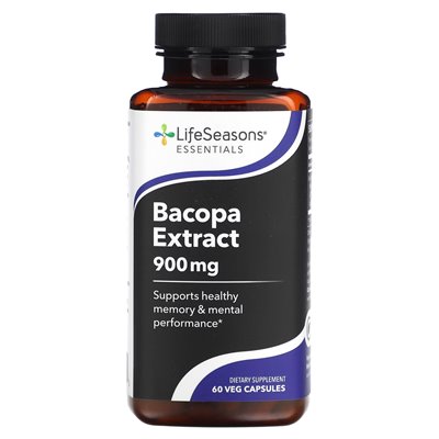 LifeSeasons, Ekstrakt z Bacopa, 900 mg, 60 kapsułek roślinnych (450 mg na kapsułkę) LifeSeasons, Ekstrakt z Bacopa, 900 mg, 60 kapsułek roślinnych (450 mg na kapsułkę)