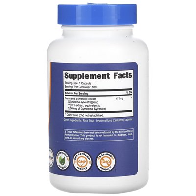 Nutricost, gimnema sylvestre, 3500 mg, 180 kapsułek