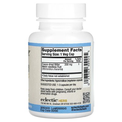 Eclectic Herb, gefriergetrocknet, Bittermelone, 200 mg, 90 Gemüsebeutel