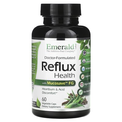 Emerald Laboratories, Reflux Health with Mucosave FG, 60 czapek warzywnych