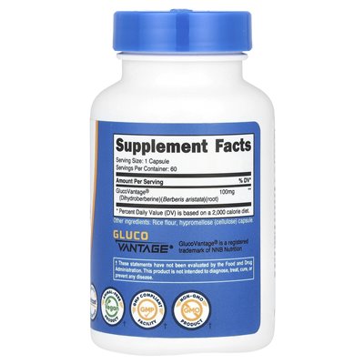 Nutricost, dihydrokberberine, 100 mg, 60 kapsułek
