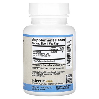 Eklektyczne zioło, Uva Ursi, 350 mg, 90 warzyków Eklektyczne zioło, Uva Ursi, 350 mg, 90 warzyków