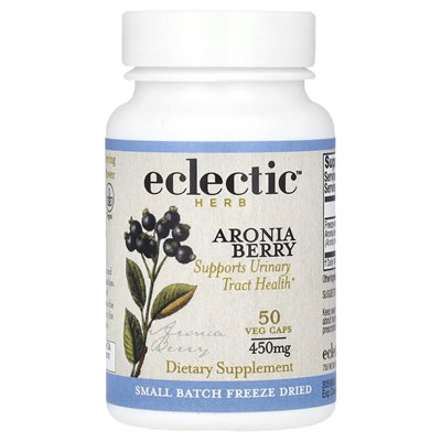 Eklektyczne zioła, zamrozić suszoną Aronię Berry, 900 mg, suplement diety (450 mg na kapsułkę)