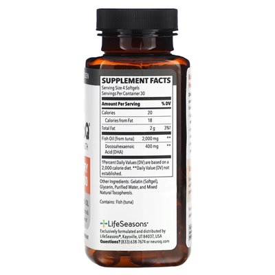Lifesasease, Neuroq Brain Health, Memory DHA-400, 120 Softgels