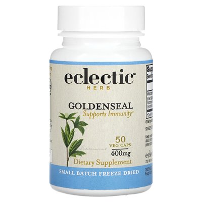 Eklektyczne zioło, zamrażone suszone, Goldenseal, 400 mg, 50 wahad warzywnych