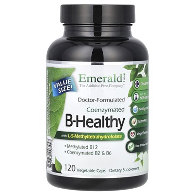Emerald Laboratories, Coenzymated B-Healthy z L-5-metylotetrahydrofolianem, 120 czapek warzywnych