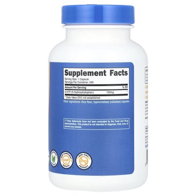 Nutricost, 5-HTP, 100 mg, 240 kapsułek