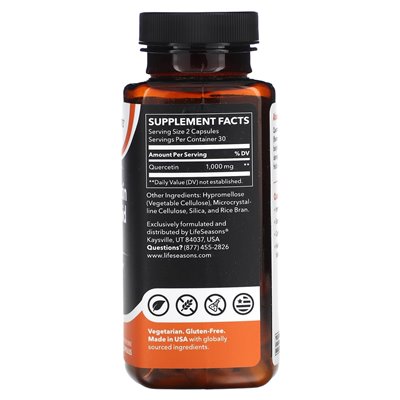 Lifesasease, Quercetin-Flavonoid, 1000 mg, 60 Gemüse (500 mg pro Kapsel)