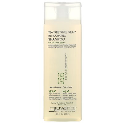 Giovanni, Drzewo Herbaciane Trzy Razy Skutecznie, Pobudzający Szampon, Dla Wszystkich Rodzajów Włosów, 8,5 uncji (250 ml) Giovanni, Drzewo Herbaciane Trzy Razy Skutecznie, Pobudzający Szampon, Dla Wszystkich Rodzajów Włosów, 8,5 uncji (250 ml)