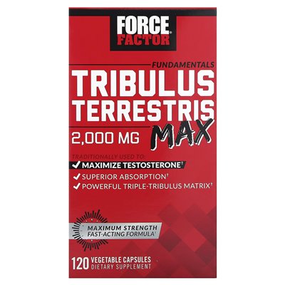 Force Factor, Fundamentals, Tribulus Terrestris Max, 2000 mg, 120 kapsułek roślinnych (500 mg na kapsułkę) Force Factor, Fundamentals, Tribulus Terrestris Max, 2000 mg, 120 kapsułek roślinnych (500 mg na kapsułkę)