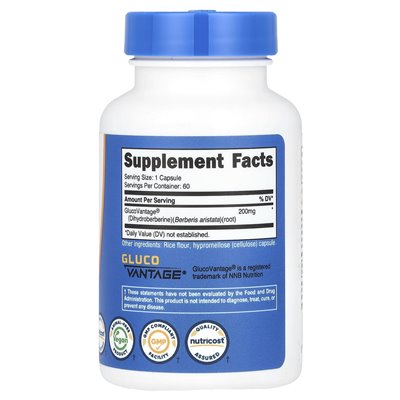 Nutricost, dihydrotoberberine, 200 mg, 60 kapsułek