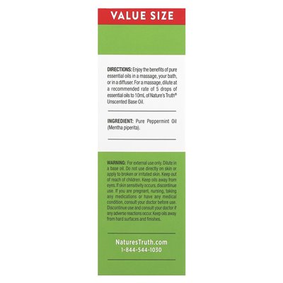 Nature's Truth, Pure Essential Oil, Refreshing Peppermint, 2 fl oz (59 ml) Nature's Truth, Pure Essential Oil, Refreshing Peppermint, 2 fl oz (59 ml)