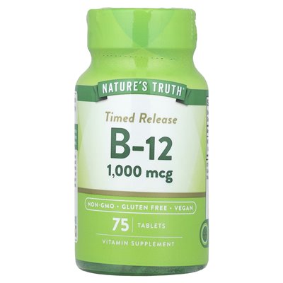 Nature's Truth, Time Release Witamina B-12, 1000 MCG, 75 tabletek