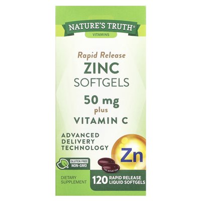 Nature's Truth, cynk plus witamina C, szybkie uwalnianie, 120 płynnych softgels