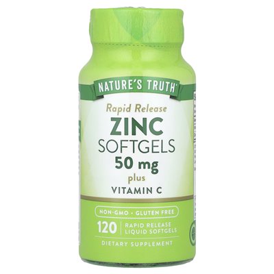 Nature's Truth, cynk plus witamina C, szybkie uwalnianie, 120 płynnych softgels