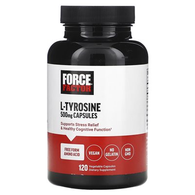 Force Factor, L-Tyrosine, 500 mg, 120 Vegetable Capsules (250 mg per Capsule) Force Factor, L-Tyrosine, 500 mg, 120 Vegetable Capsules (250 mg per Capsule)